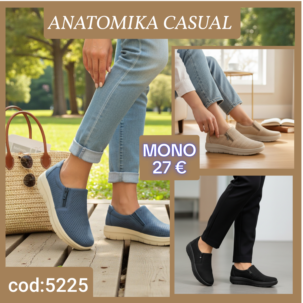 Ανατομικo τρυπητό Casual με φερμουάρ - 5225