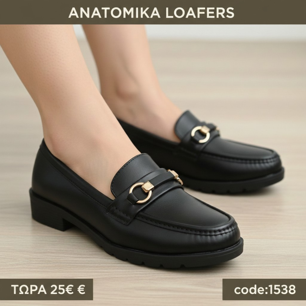 Γυναικεία Loafers με Μεταλλική Αγκράφα - 1538