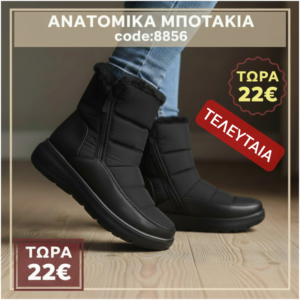 Μποτάκια με γούνα και φερμουάρ - 8856