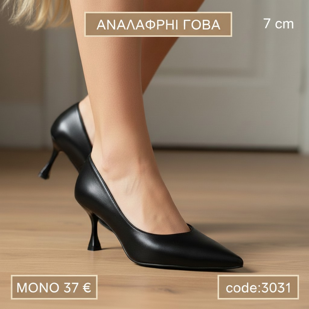 Γόβες Μυτερές με μάτ υφή και ανατομικό πάτο - 3031
