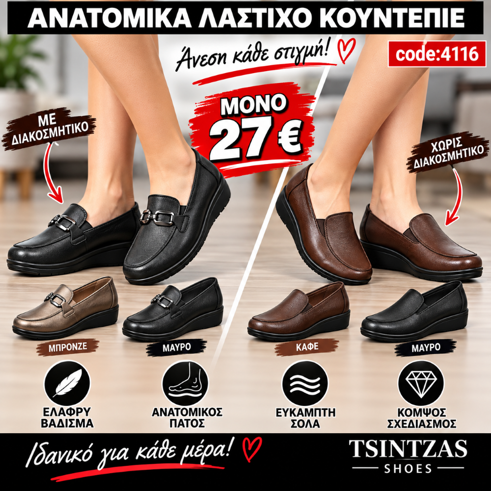 Ανατομικά μοκασίνια με λάστιχο κουντεπιέ - 4116