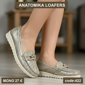 Aνατομικά loafers με λεπτομέρεια αλυσίδα-422