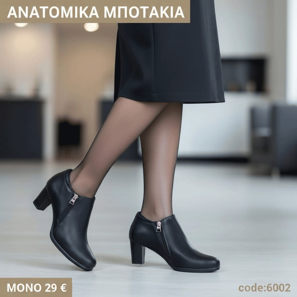 Μποτάκια με φερμουάρ στο πλάι - 6002