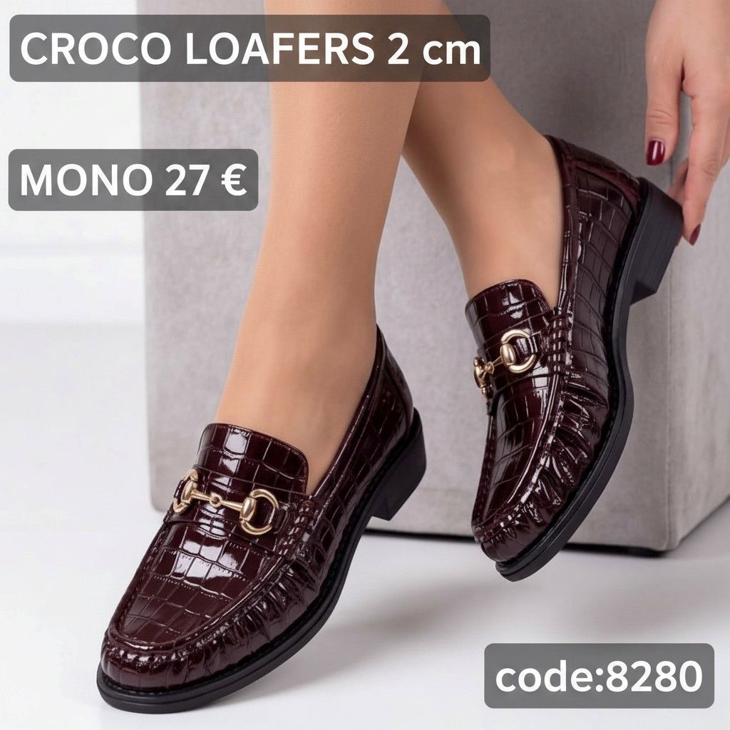 CROCO LOAFERS 2 cm – Κωδικός 8280