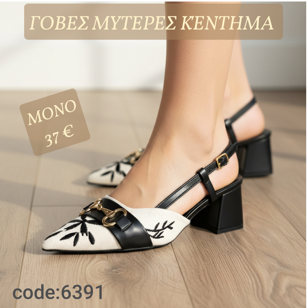 Γόβες Μυτερές με Κέντημα-6391