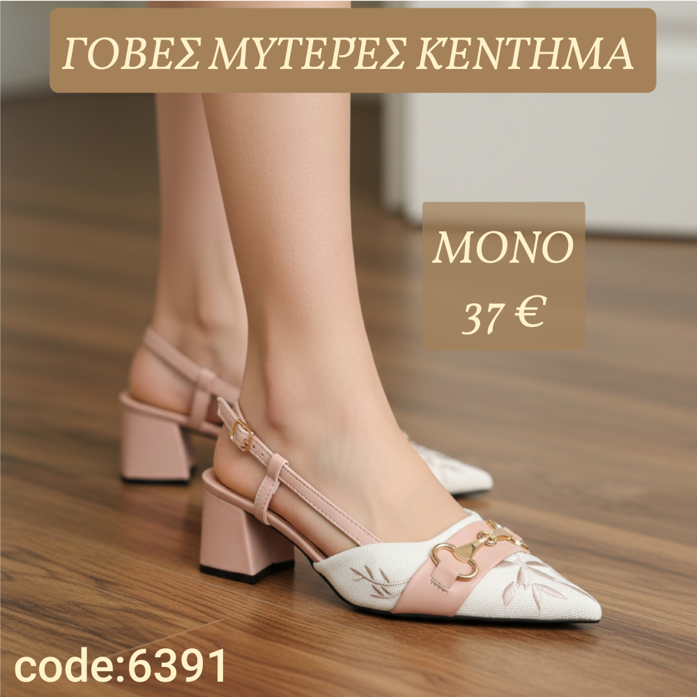 Γόβες Μυτερές με Κέντημα-6391