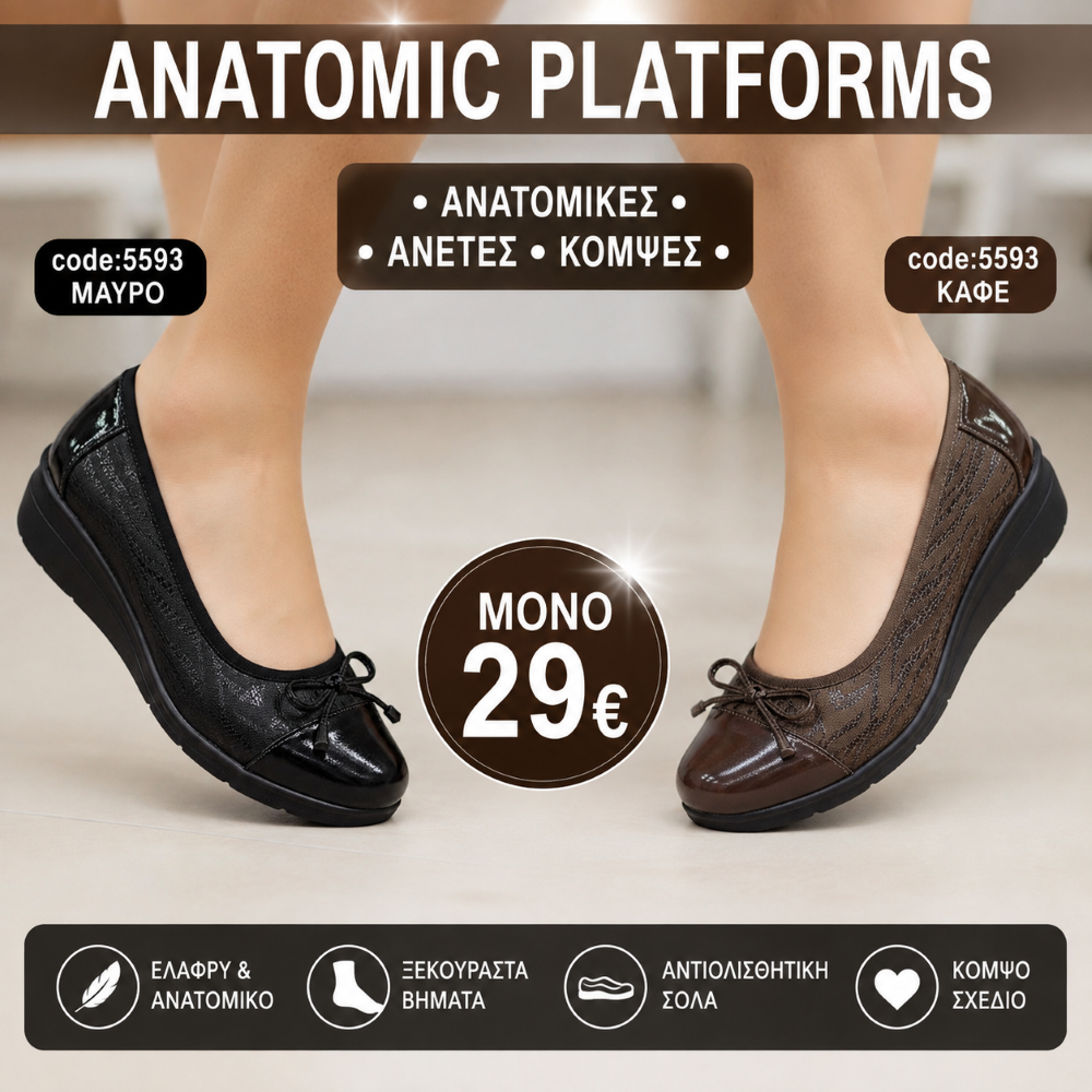 Γόβα πλατφόρμα με φιογκάκι - 5593