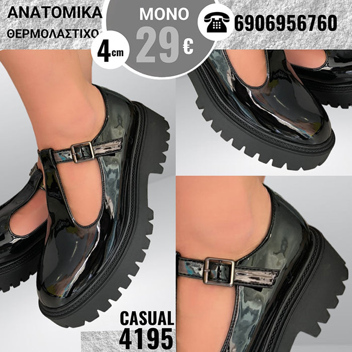 Loafers in patent leather with barrette - 4195