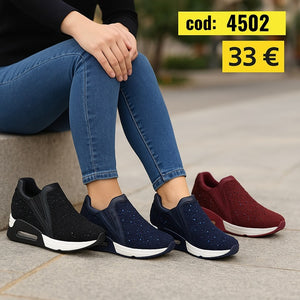 Sneakers με στράς και λάστιχο - 4502