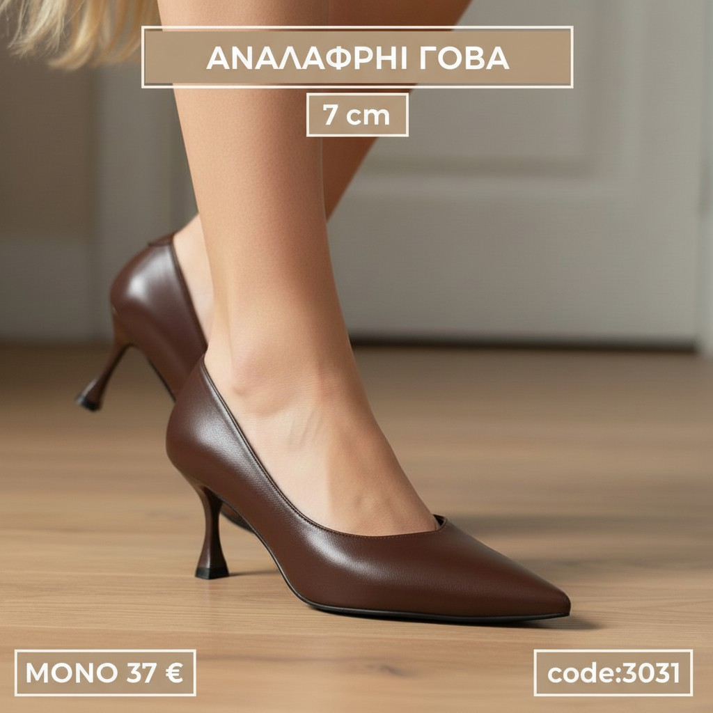 Γόβες Μυτερές με μάτ υφή και ανατομικό πάτο - 3031