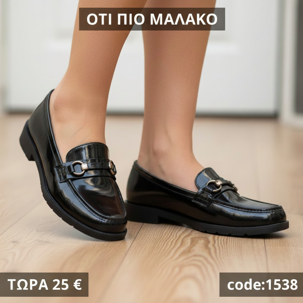 Γυναικεία Loafers με Μεταλλική Αγκράφα - 1538