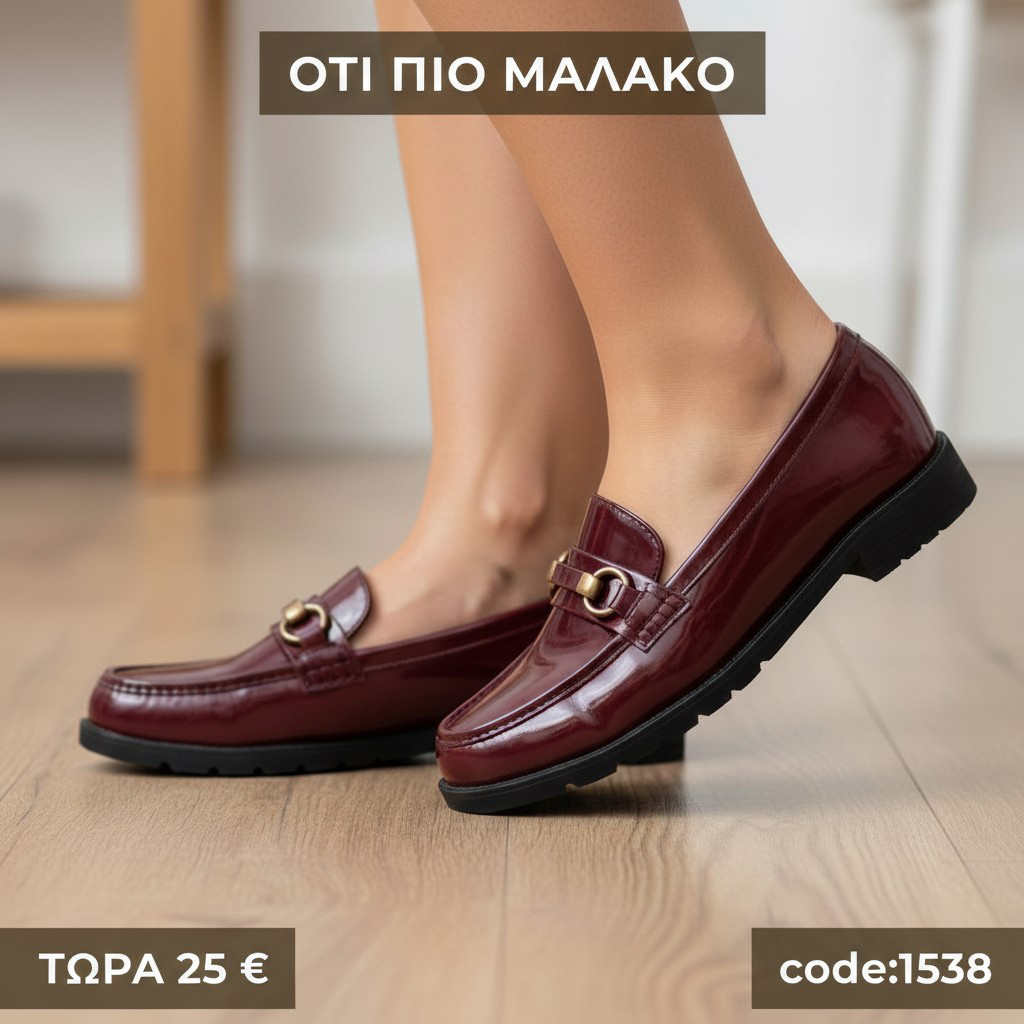 Γυναικεία Loafers με Μεταλλική Αγκράφα - 1538