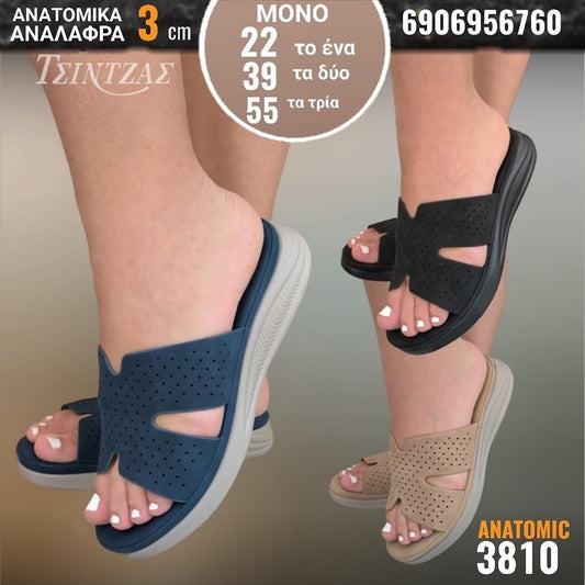 Perforated slippers with anatomical press - 3810